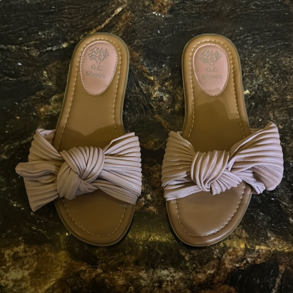 Women's Tan Slide Sandals